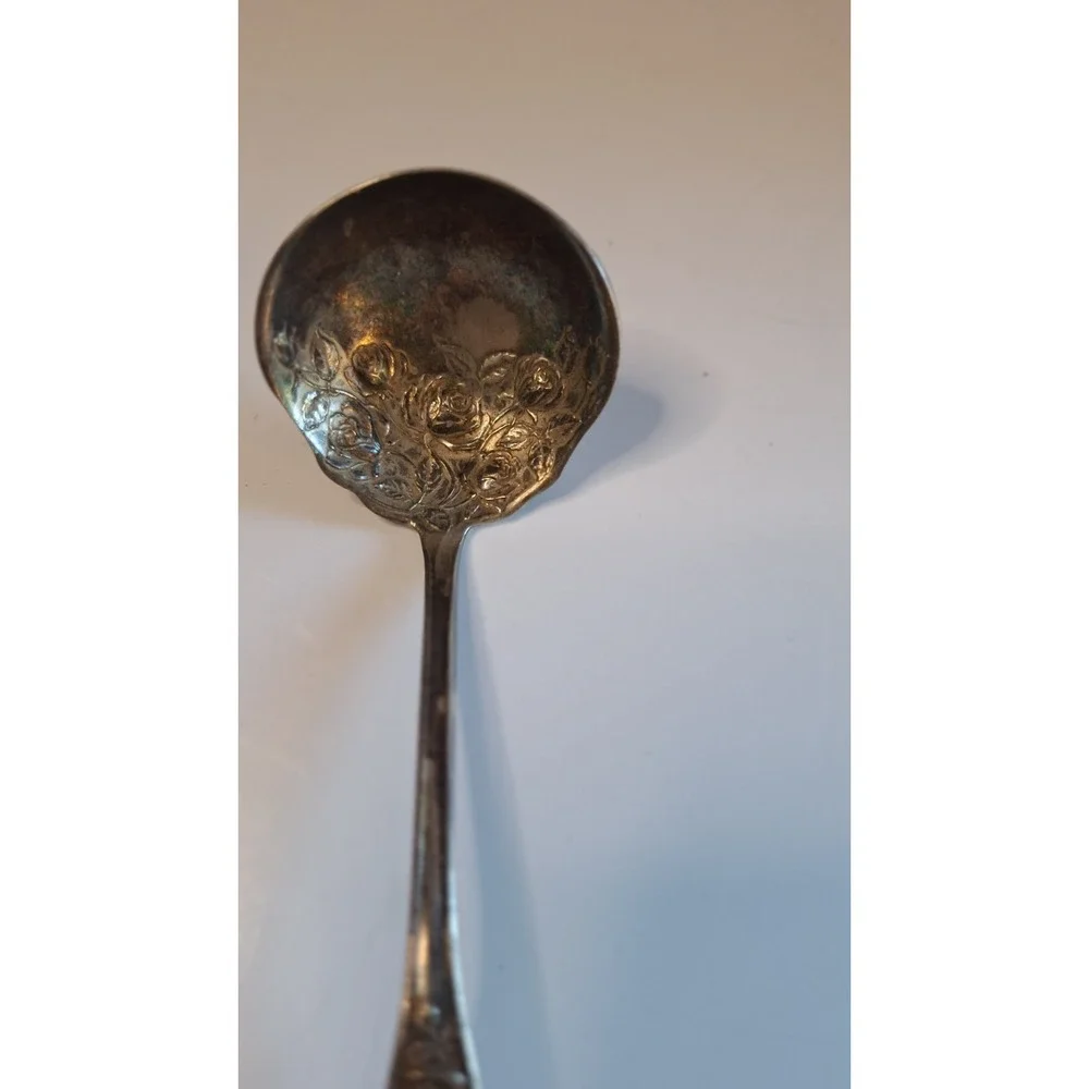 American Beauty Rose by Holmes & Edwards Silverplate Sauce Ladle 6-7